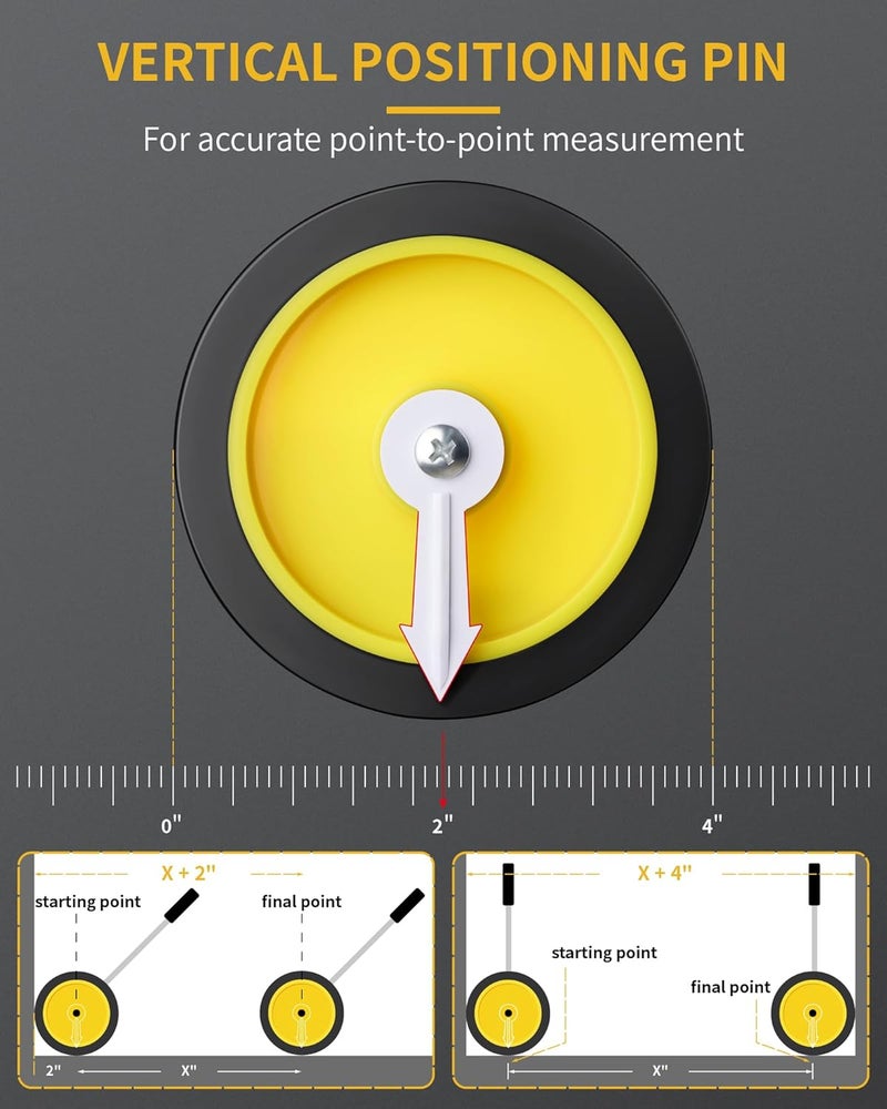 Firecore Measuring Wheel in Feet, Walking Distance Measuring Wheel for Construction Yard Landscaping, Aluminum Telescoping Handle with Carry Bag, Roller Counter Measure Range 0-999 ft - Image 4